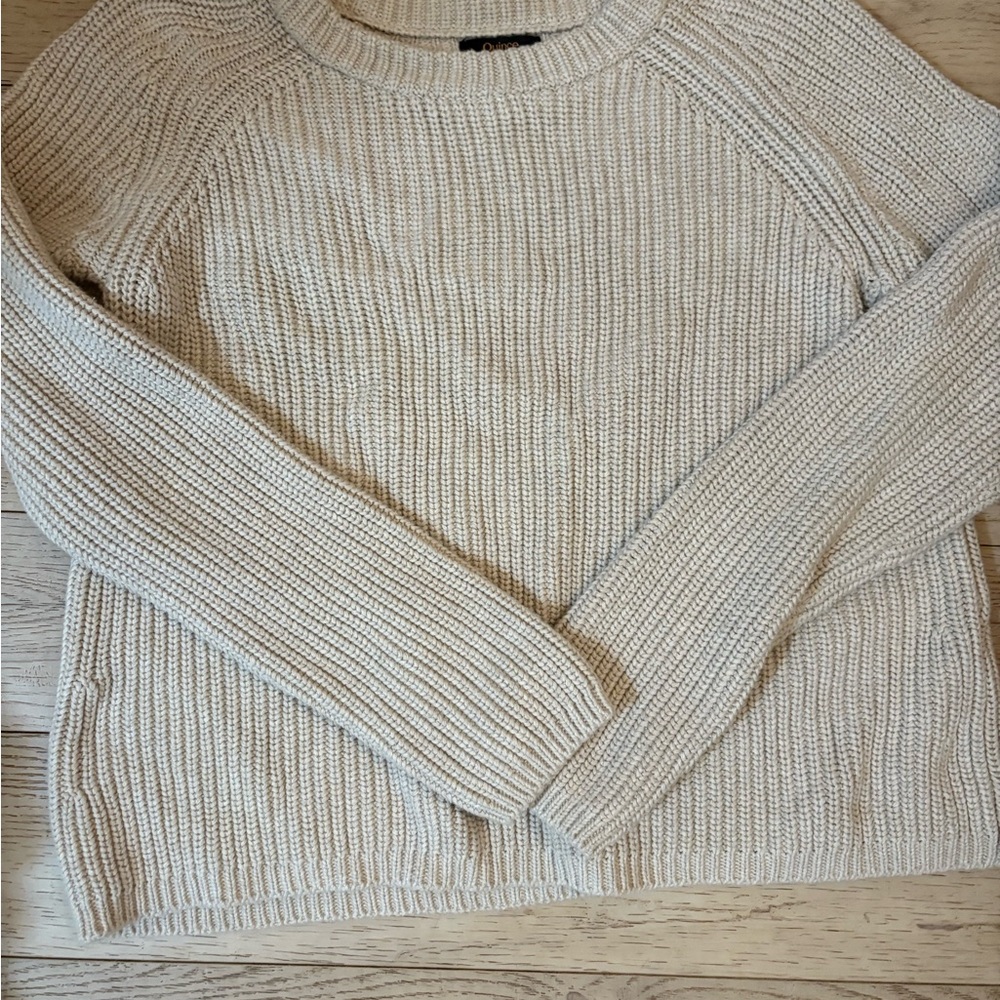 Quince Women's Beige Crew Neck Sweater